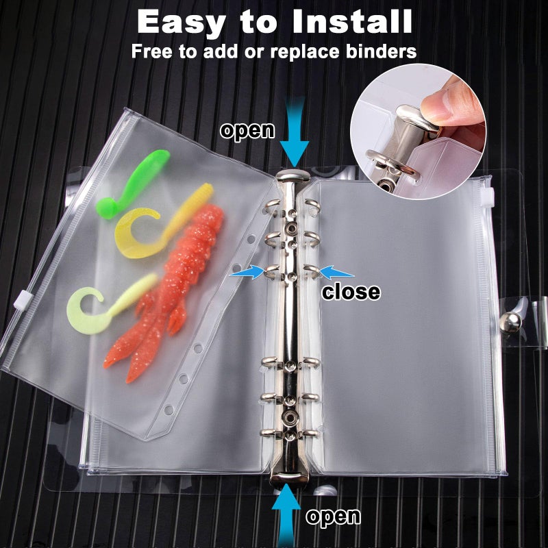 Dr.Fish Bait Binder Bags Worm Wallet Binders Travel Portable Compact Tackle Storage for Soft/Hard Baits, Leaders, Lines, Rigs Size - Image 3